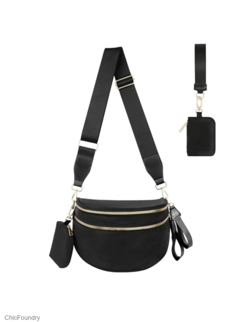 Checkered Nylon Crossbody Bag Fanny Pack Bum Bag